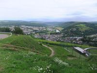 Bergstation der Seilbahn, Blick ins Tal